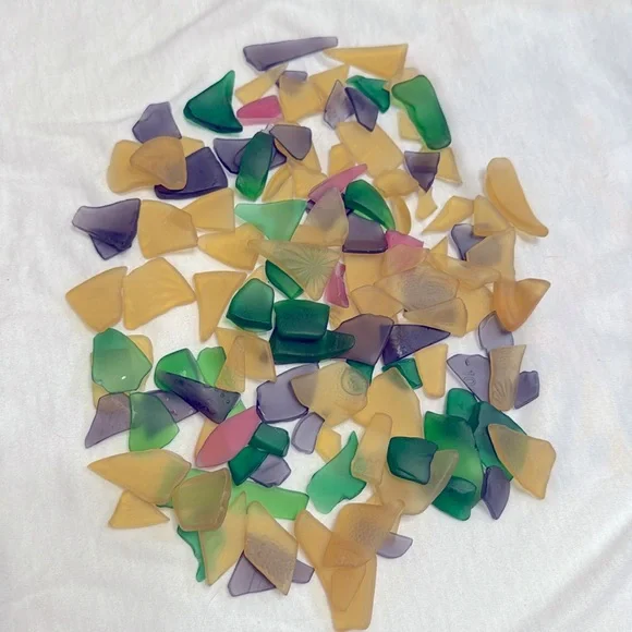 Vintage Colorful Sea Glass Pieces, 11oz Of Sea Glass Multi Color Misc Size - Picture 2 of 11